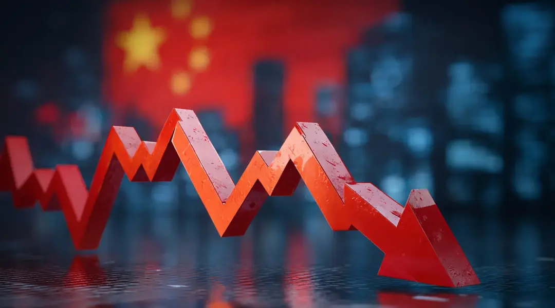 A dual-axis chart showing China's robust industrial production growth alongside a flat line for domestic retail sales, illustrating the "two-speed economy."